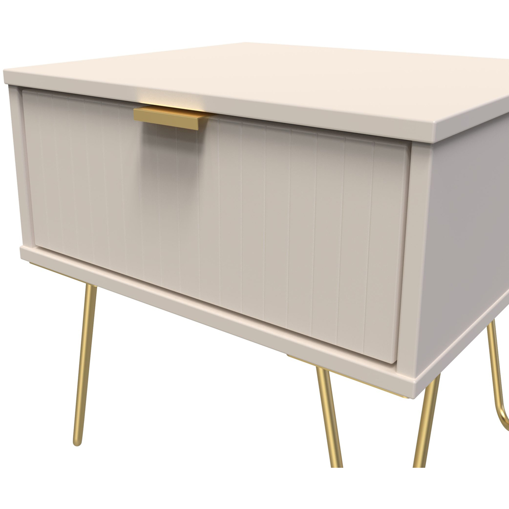 Crowndale Linear Single Drawer Kashmir Matt Bedside Table Image 5