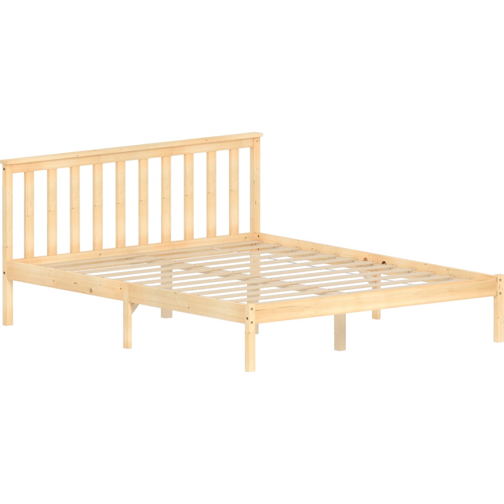 Vida Designs Milan King Size Pine Low Foot Wooden Bed Frame Image 2