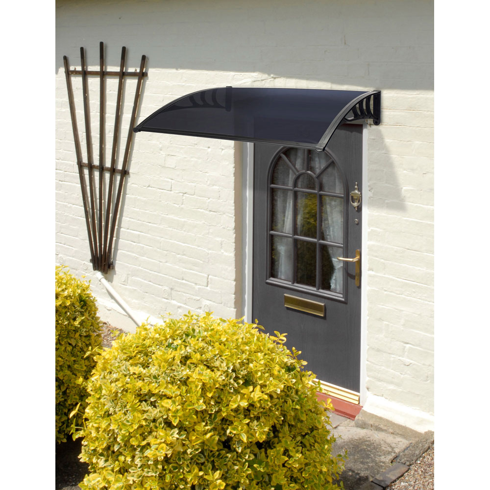 Greenhurst Black Tinted Door Canopy 1.2m Image 2