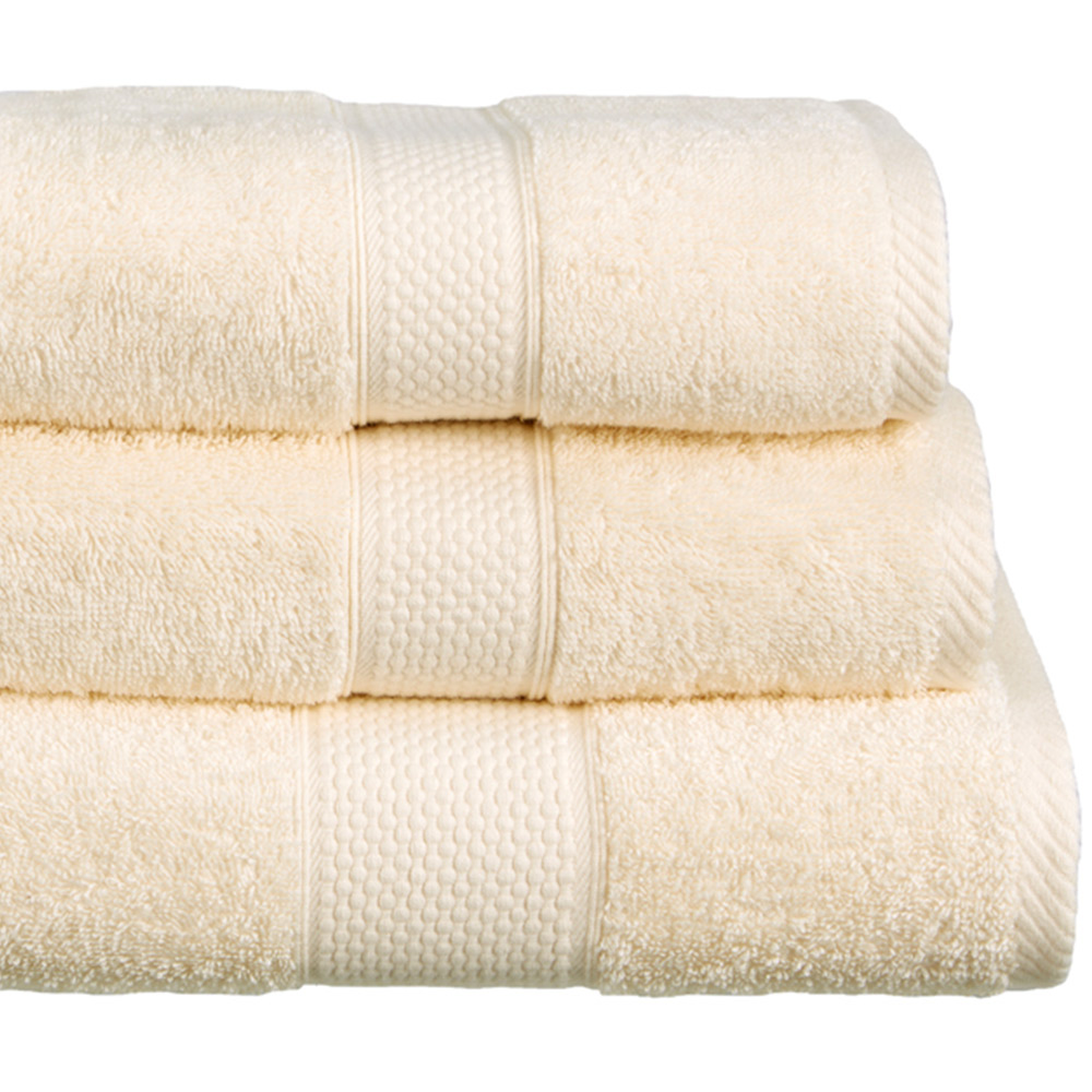 Imperial Ringspun Combed Cotton Cream Extra Large Jumbo Turkish Bath Sheet Image 2