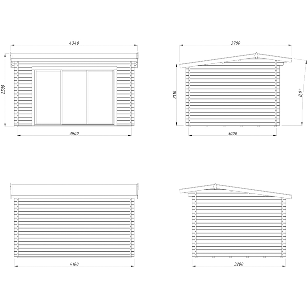 Palmako Ines 13 x 9.8ft Log Cabin Image 8