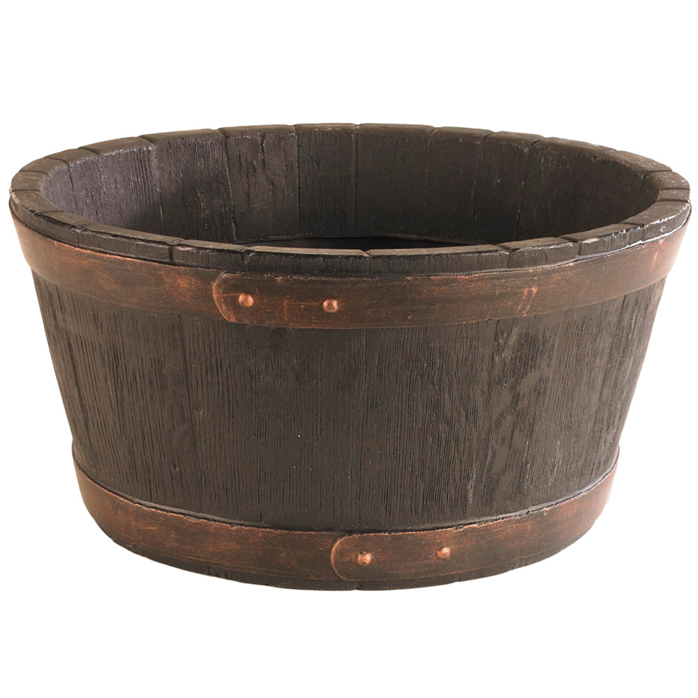 Ward Quality Gardenware Oakwood Effect Barrel Planter Image