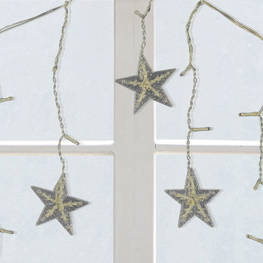 Christmas Star LED Curtain Light - White Image 3