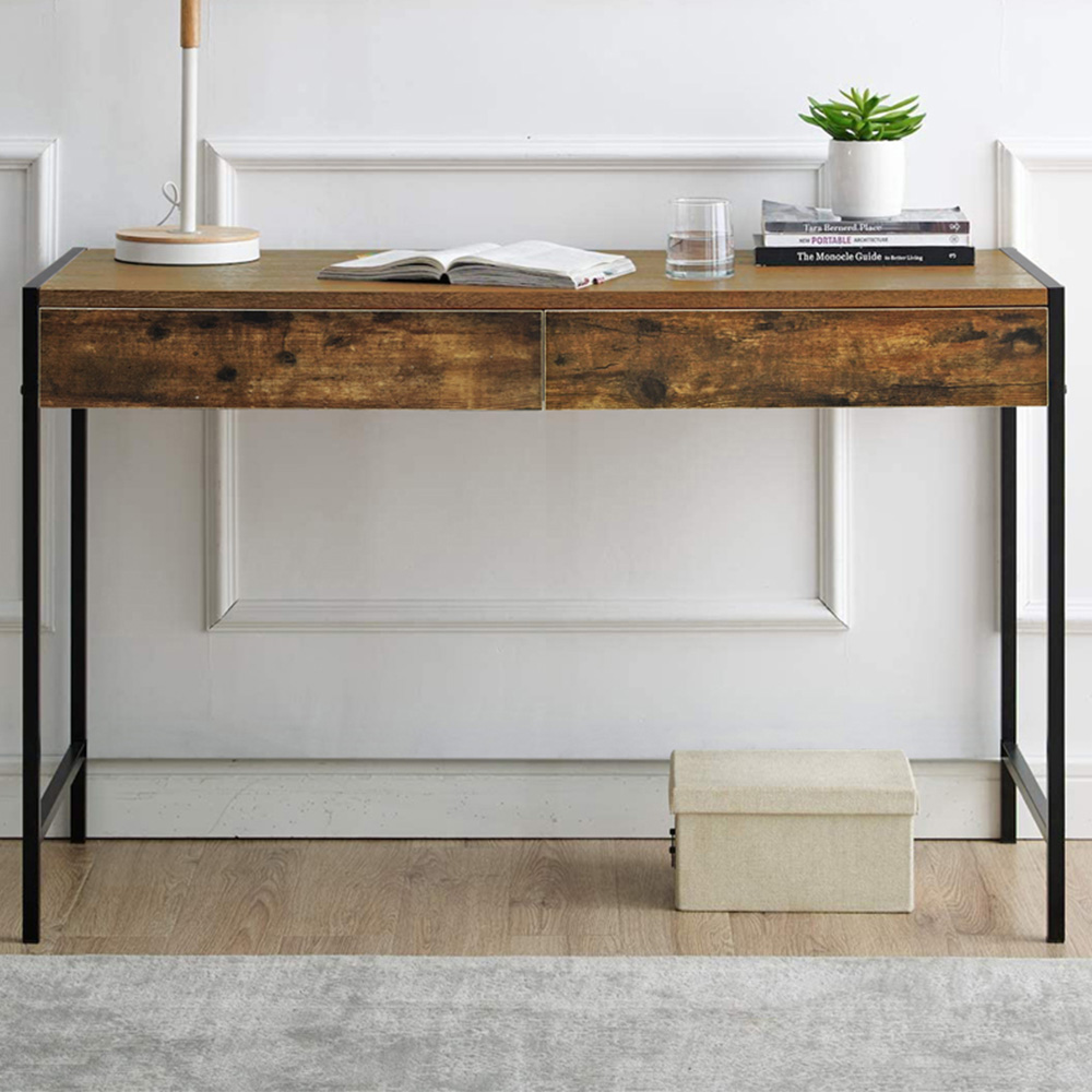 MDA Designs Orillia 2 Drawer Nutmeg Computer Desk Image 1