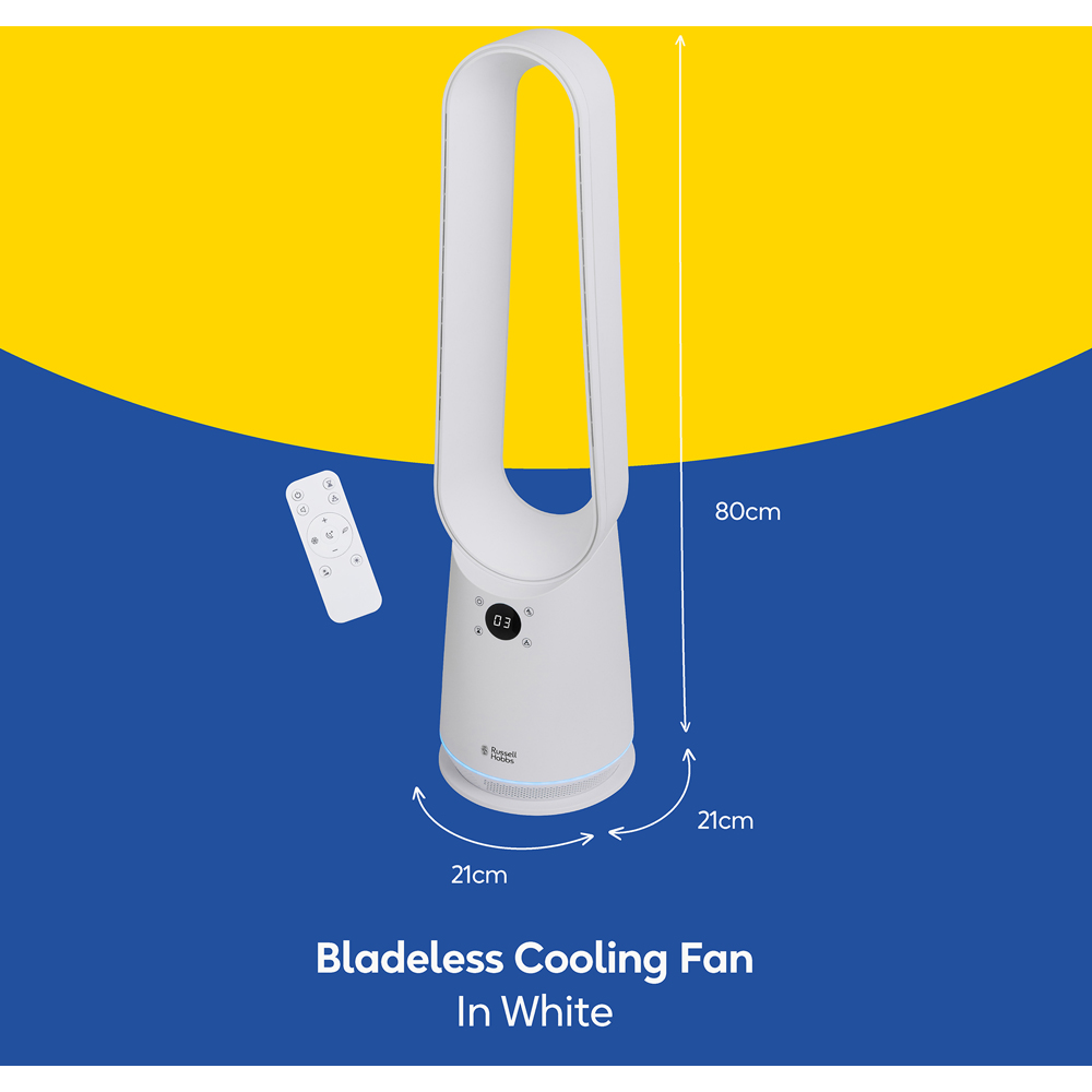 Russell Hobbs White Bladeless Cooling Fan with Remote Image 9