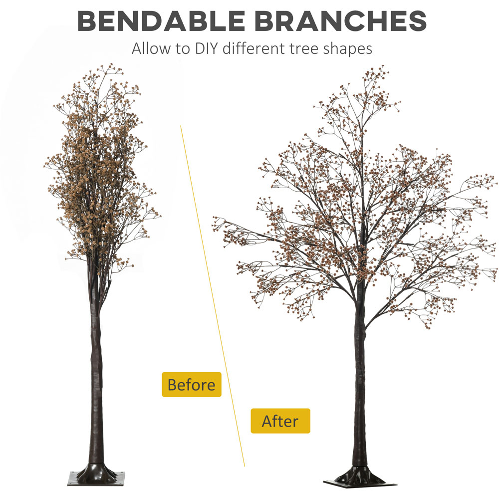 Everglow Brown Artificial Gypsophila Blossom Tree Light 4ft Image 5