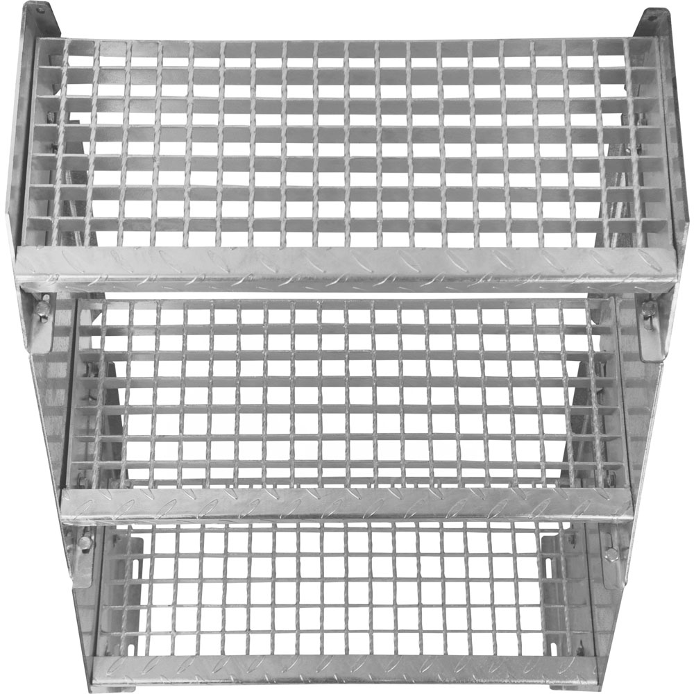 Monstershop 3 Section Adjustable Wide Galvanised Staircase 600mm Image 2