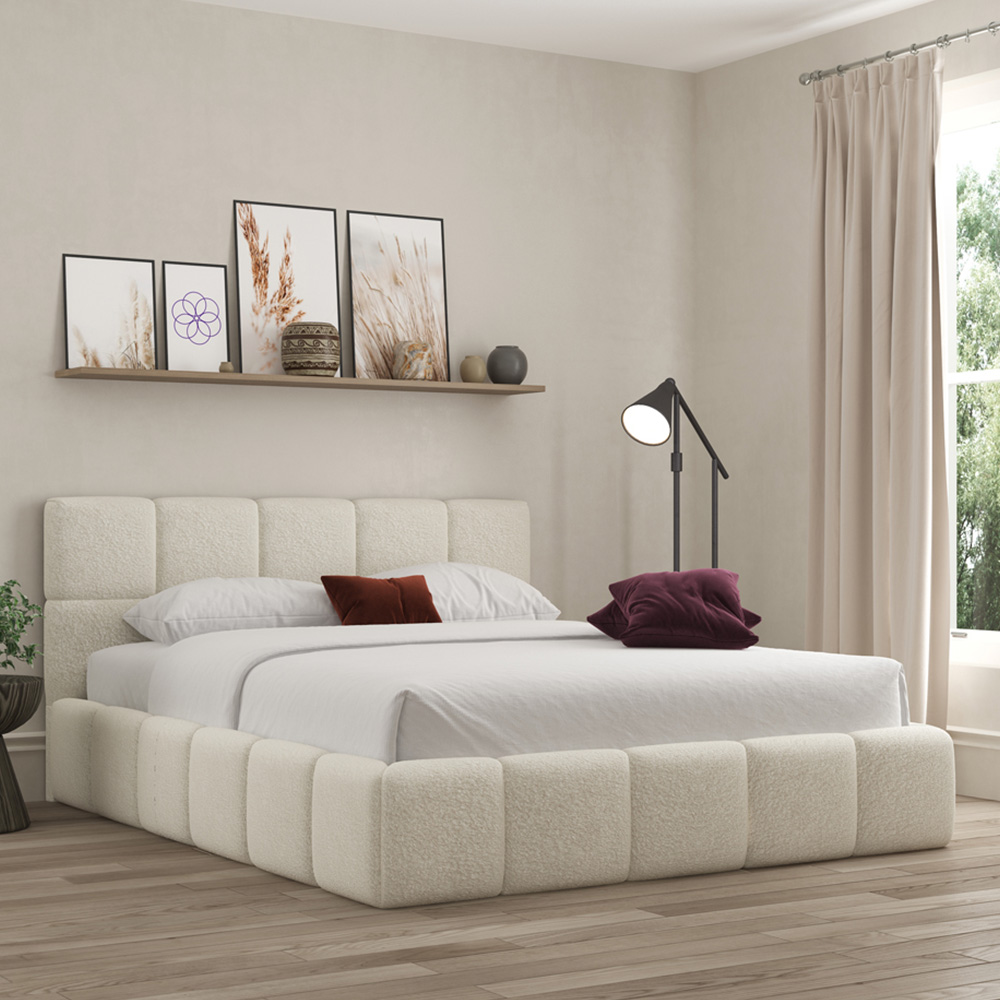 DS Living Ovella Single Ivory Cubed Bed Frame Image 4