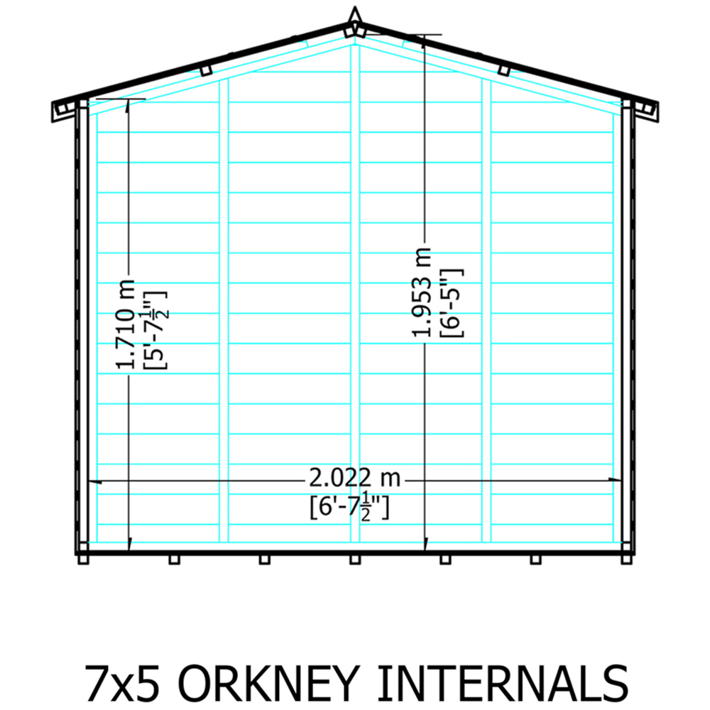 Shire Orkney 7 x 5ft Shiplap Apex Garden Shed Image 5