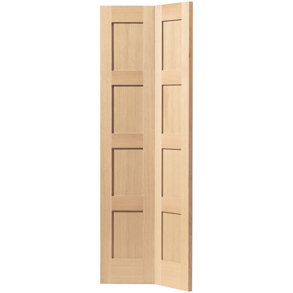 JB Kind Snowdon Shaker Oak Bi-Fold Internal Door 1981 x 762mm Image 1
