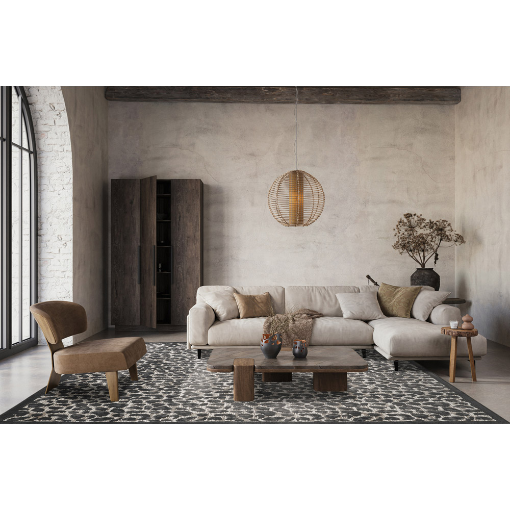 Mayfair Living Room Area Rug Metallic Sheen Contemporary Modern Leopard Design - Black 120cm x 170cm Image 5