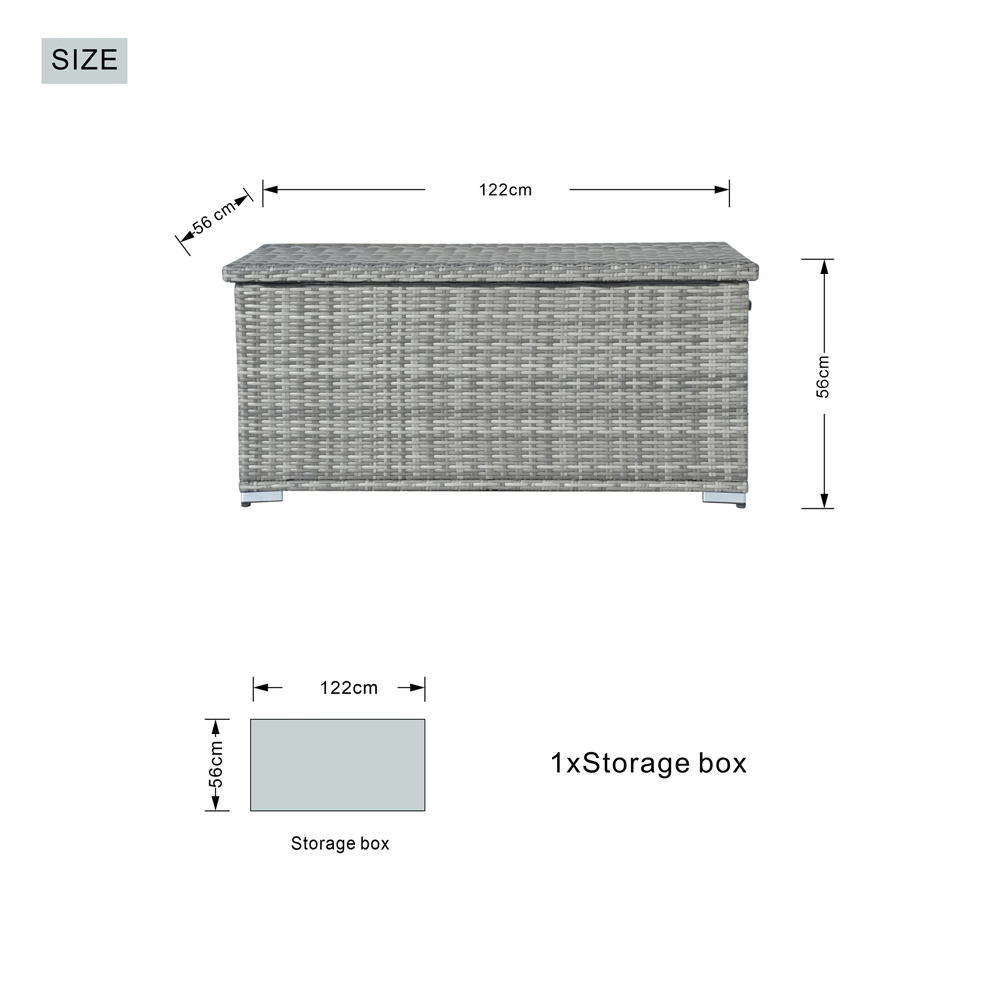 Direct Wicker 243L Grey Garden Rattan Storage Box Image 8