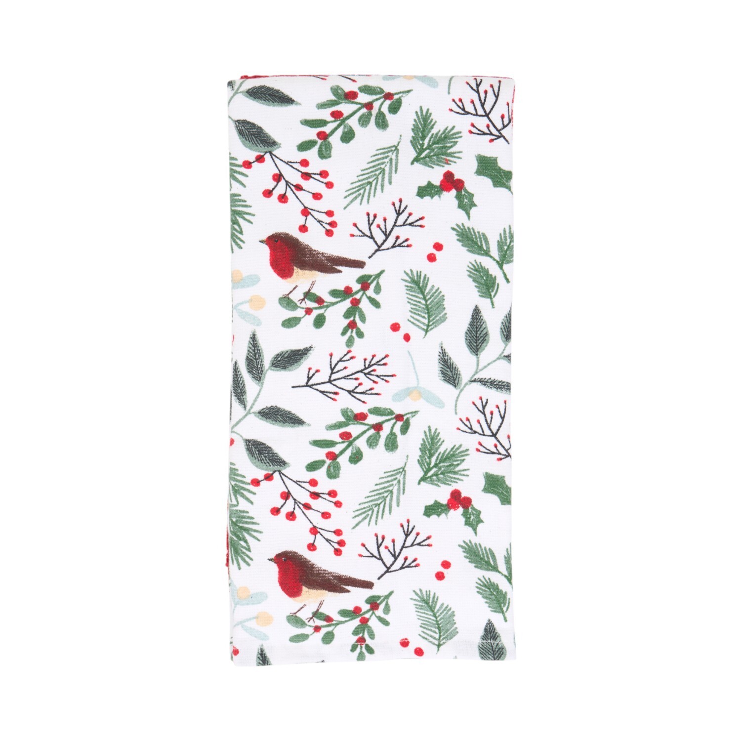 Pack of 2 Mistletoe Robin Tea Towels Image 2