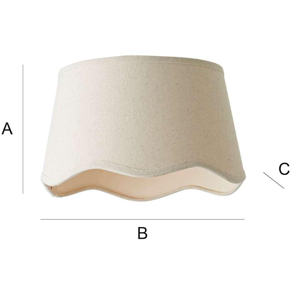 ValueLights Mabel Natural Linen Scallop Edge Small Lamp Shade Image 7