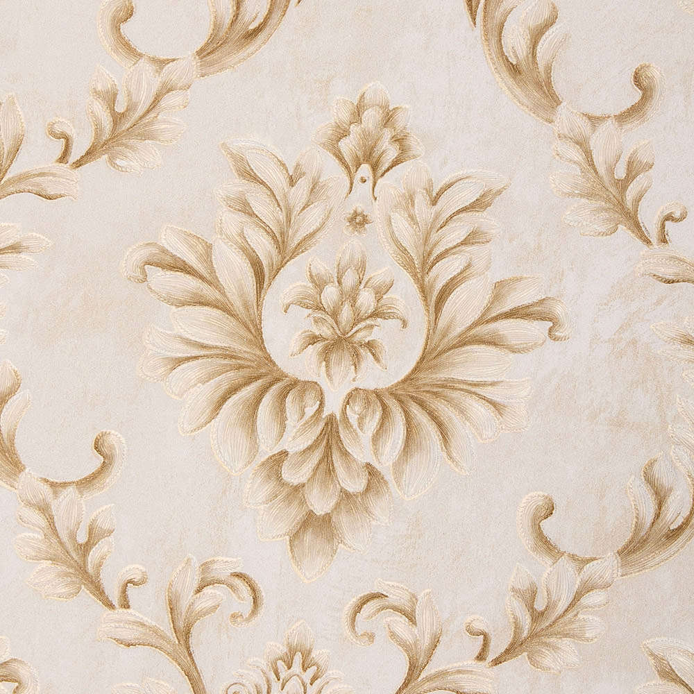 Living and Home Damask Pattern 3D Embossed Beige Non-Pasted Wallpaper Image 6