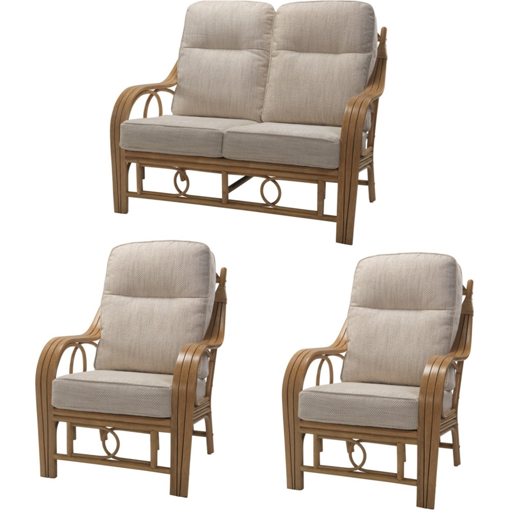 Desser Furniture Madrid 4 Seater Light Oak Jasper Sofa Set Image 2