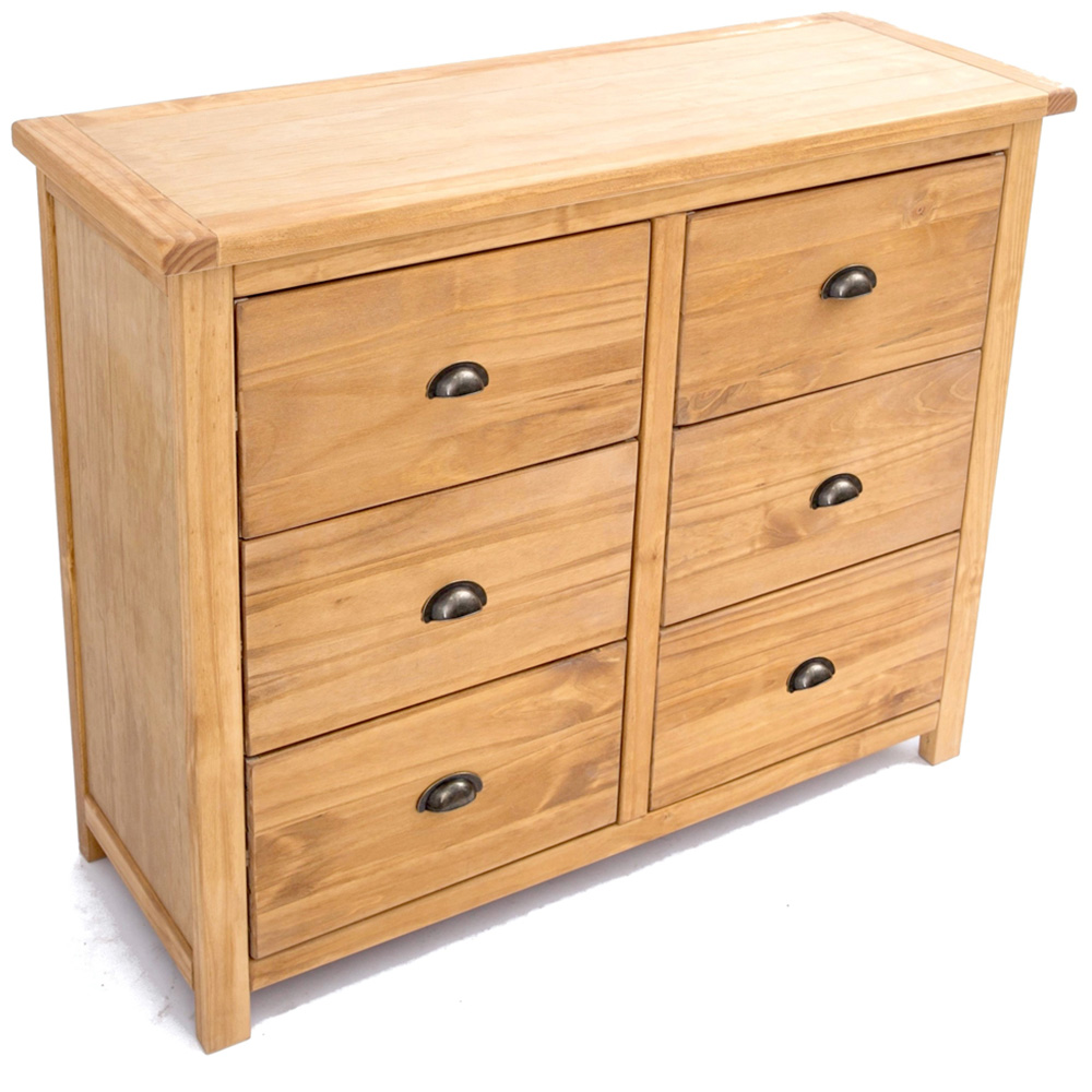 Cabinet Bits Lugo 6 Drawer Brown Brass Cup Handle Chest of Drawers Image 4