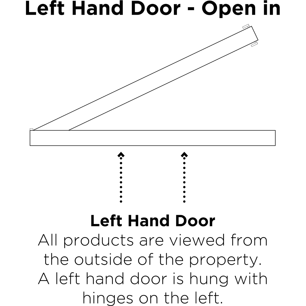 Crystal uPVC Double Glazed Grey White Door Full Glass Left hand Obscure Glass 840x2090mm Image 3