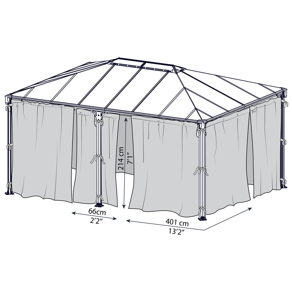 Palram Canopia 2.1 x 4.1m Rectangular Gazebo Curtain 4 Pack Image 5