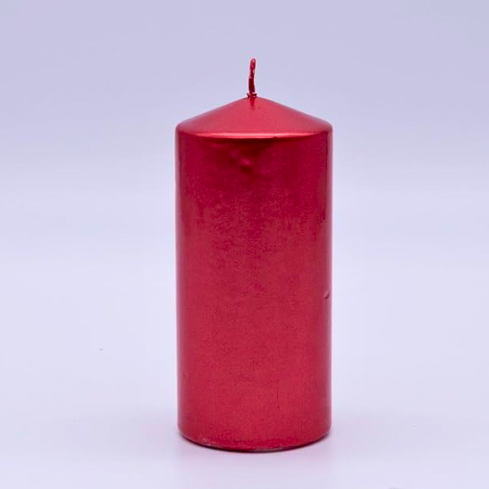 Marco Paul Red Glitter Unscented Pillar Candle Image 3