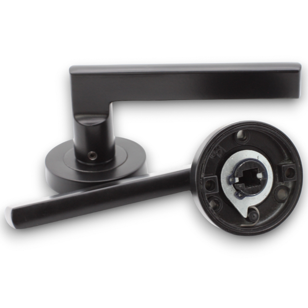 Spira Brass Drox Matt Black Lever Door Handle 2 Pack Image 3