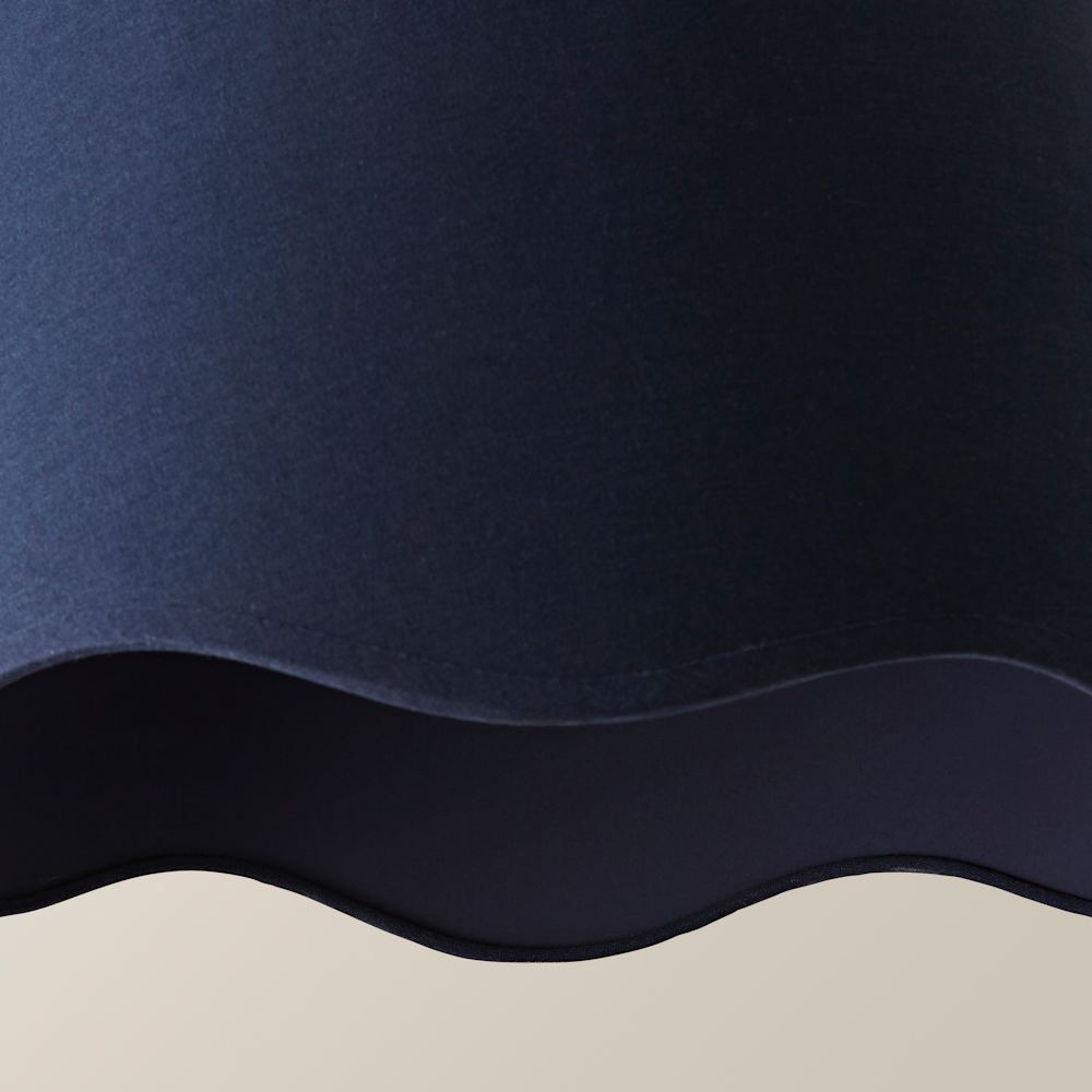 ValueLights Mabel Navy Linen Scallop Edge Large Lamp Shade Image 6