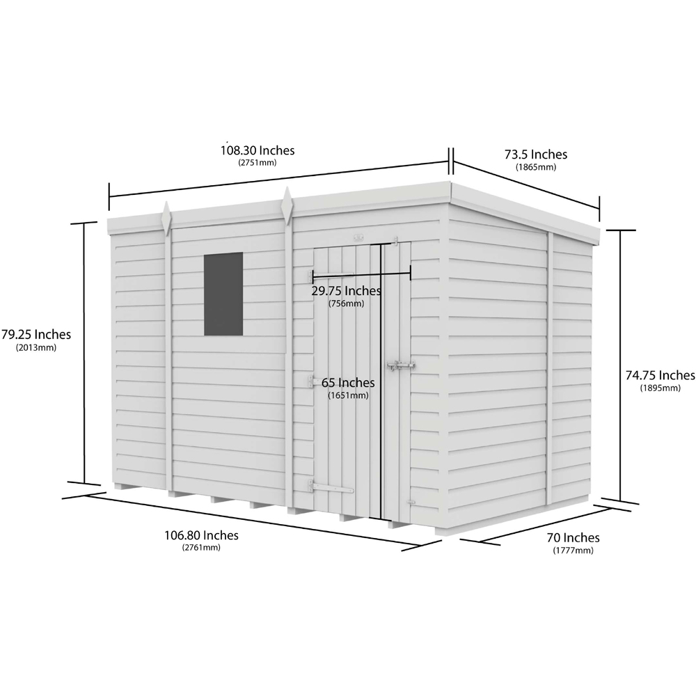 DIY Sheds 9 x 6ft Tongue and Groove Timber Pent Garden Shed Image 9
