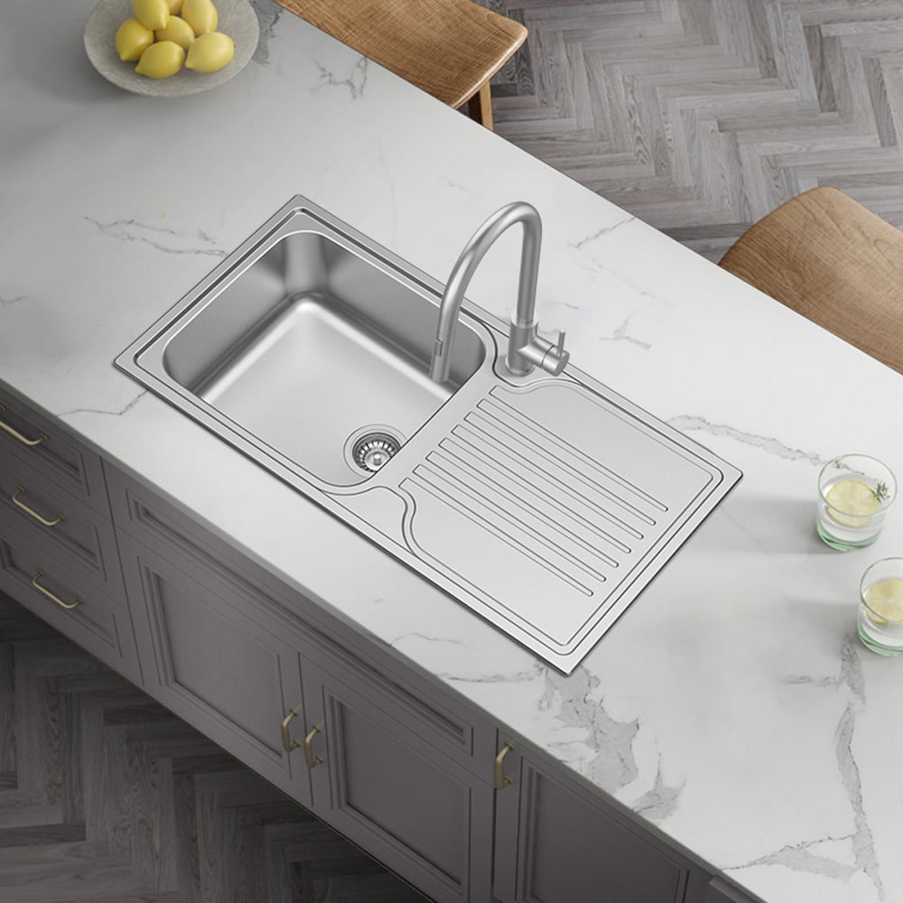 Reginox Senator 10 Inset Single Bowl Reversible Sink 1000 x 500mm Image 2