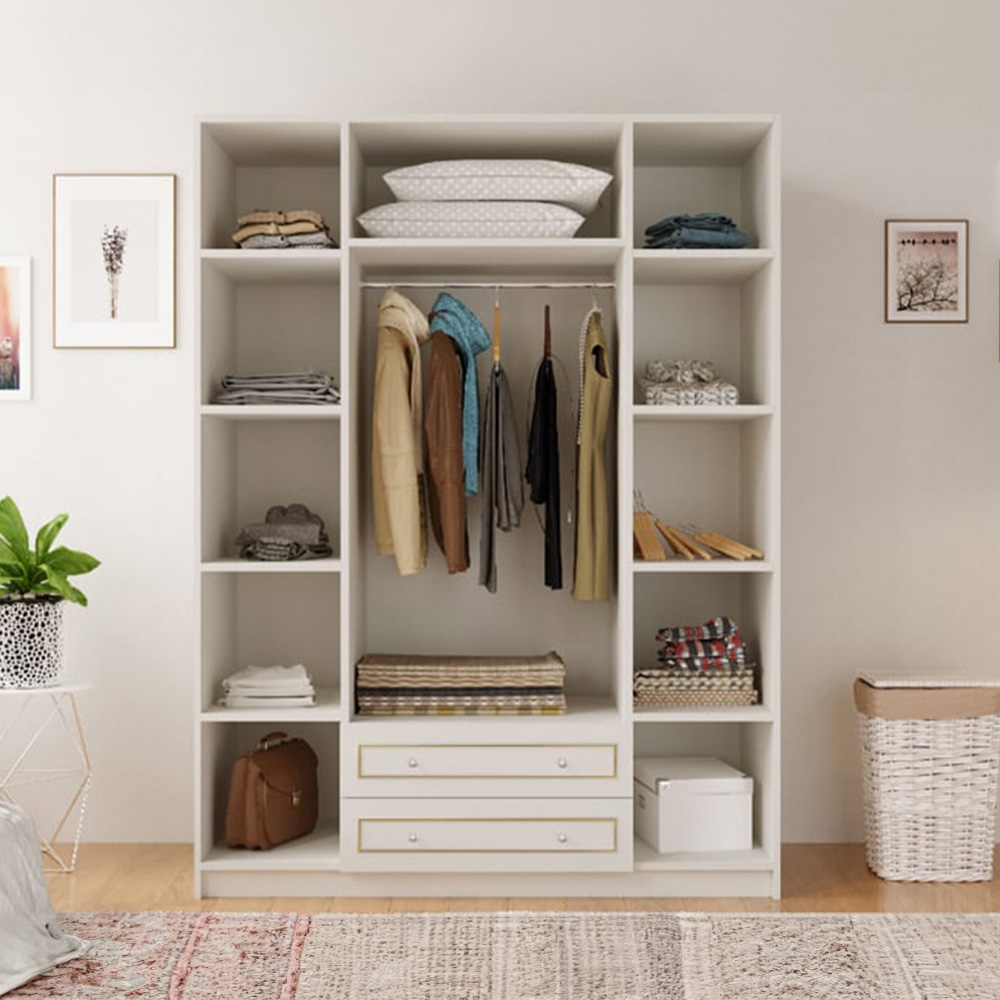 Evu MARIE Gold and White 3 Piece Bedroom Furniture Set Image 6