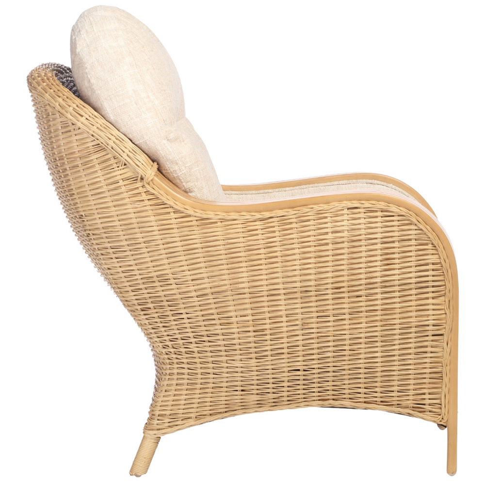 Desser Furniture Centurion Natural Rattan and Cotton Cream Chair Image 4