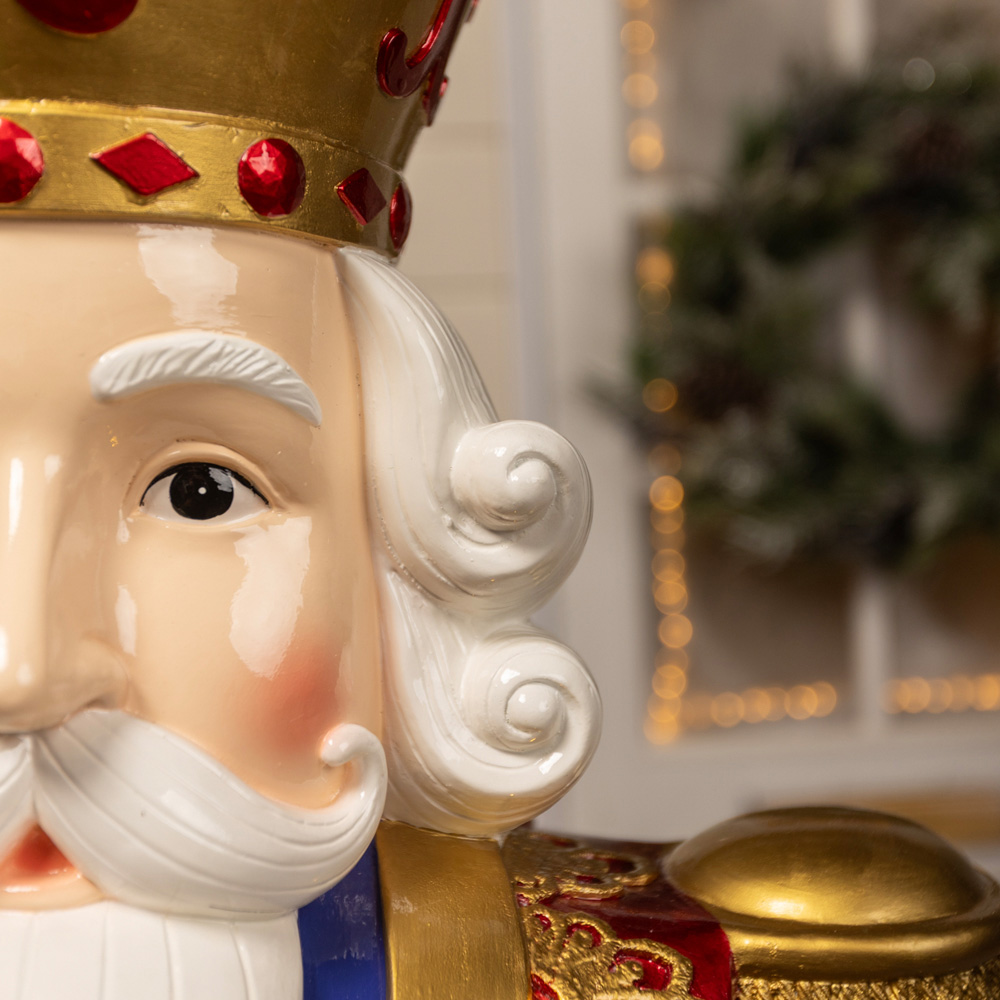 The Christmas Centre Red, Blue and Cream Traditional Nutcracker King 6ft Image 5