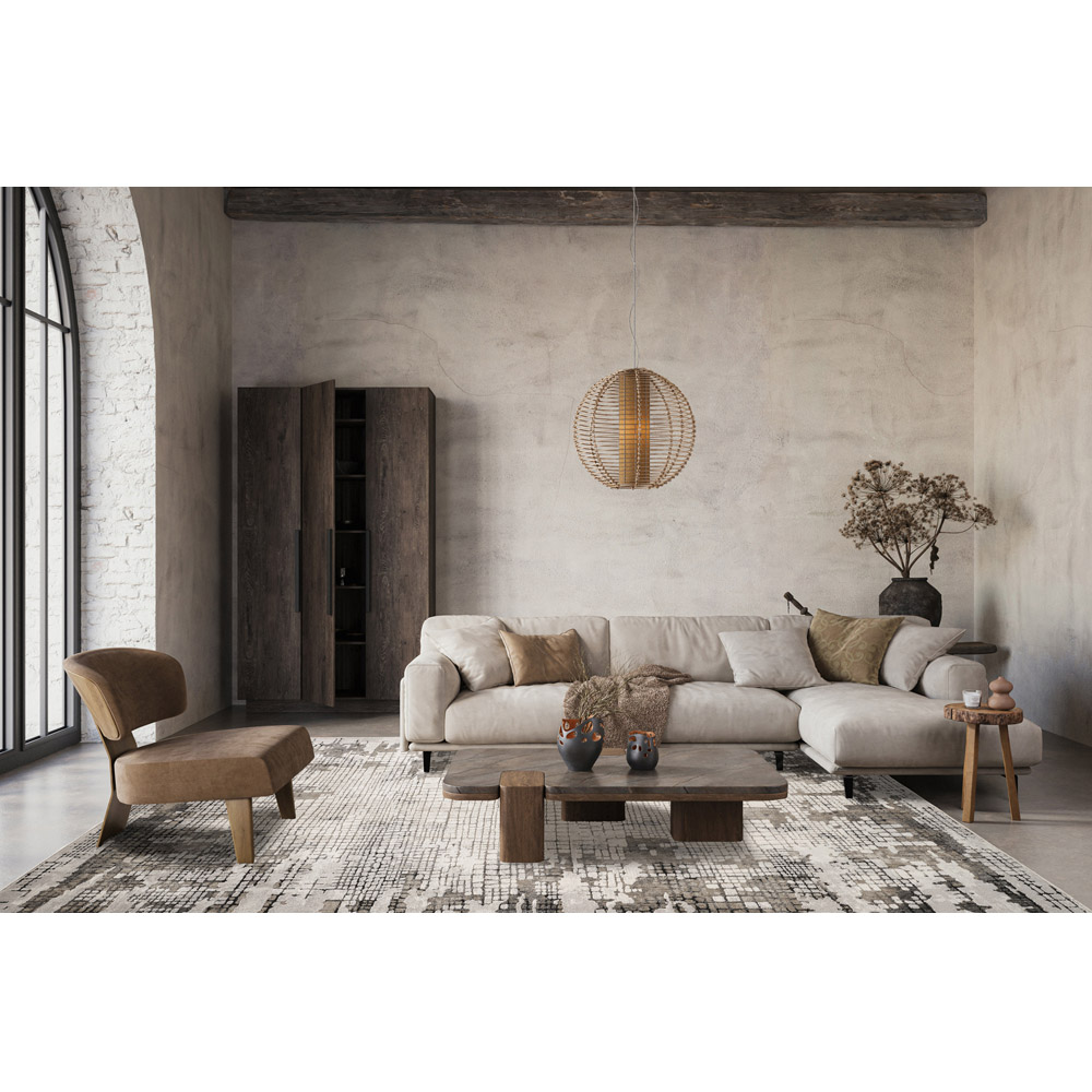 Mayfair Living Room Area Rug Metallic Sheen Contemporary Modern Croc Design - Grey 160cm x 230cm Image 5