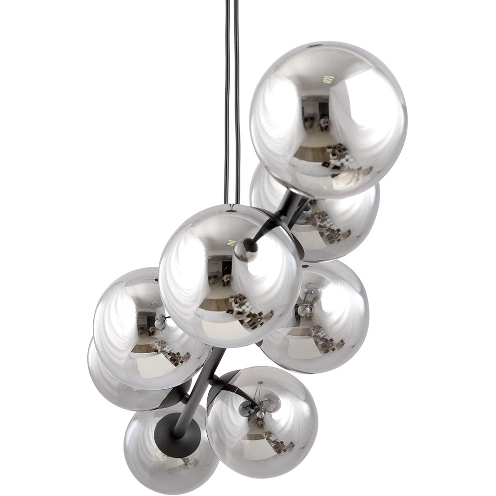 Emibig Rossi 8 Light Graphite Shade Black E14 Ceiling Pendant Light Image 4