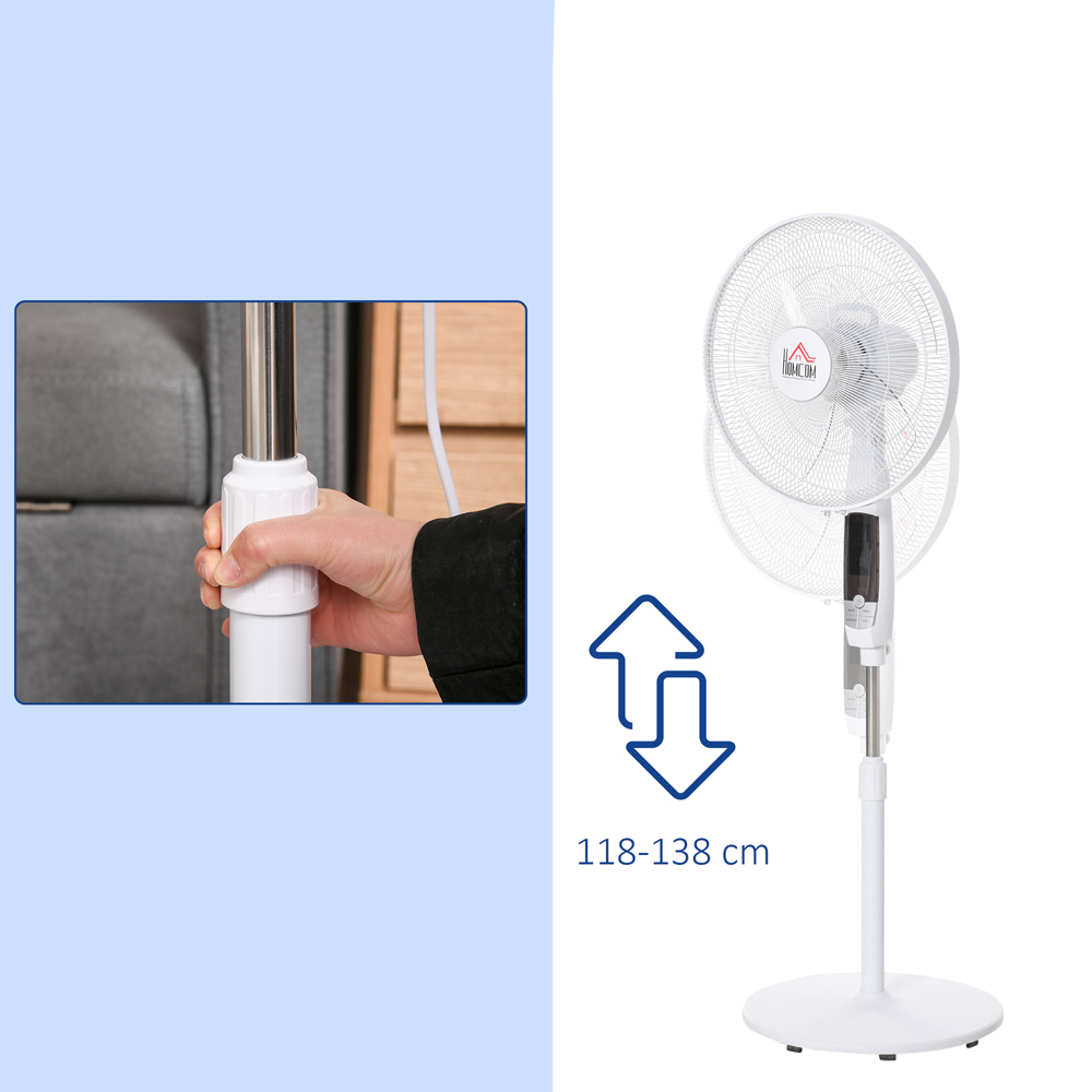 HOMCOM White Pedestal Fan 54 inch Image 3