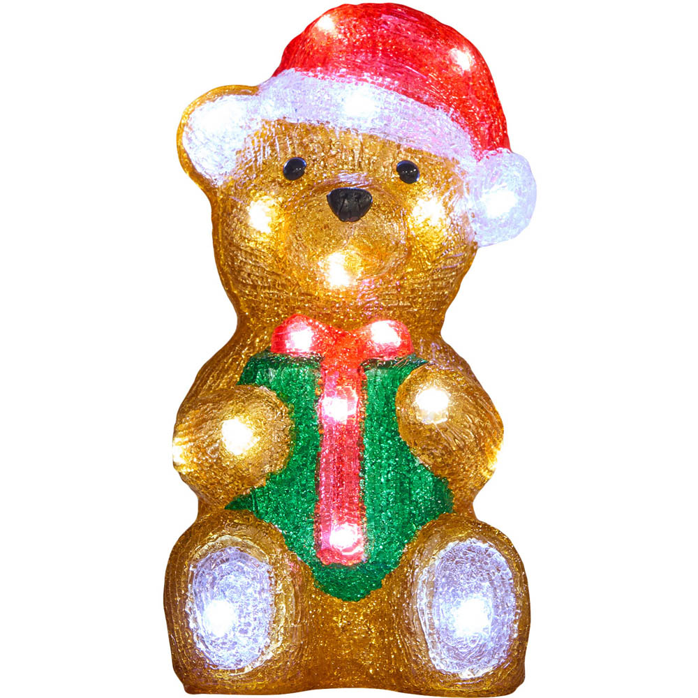 Acrylic Christmas Bear - Brown Image 2