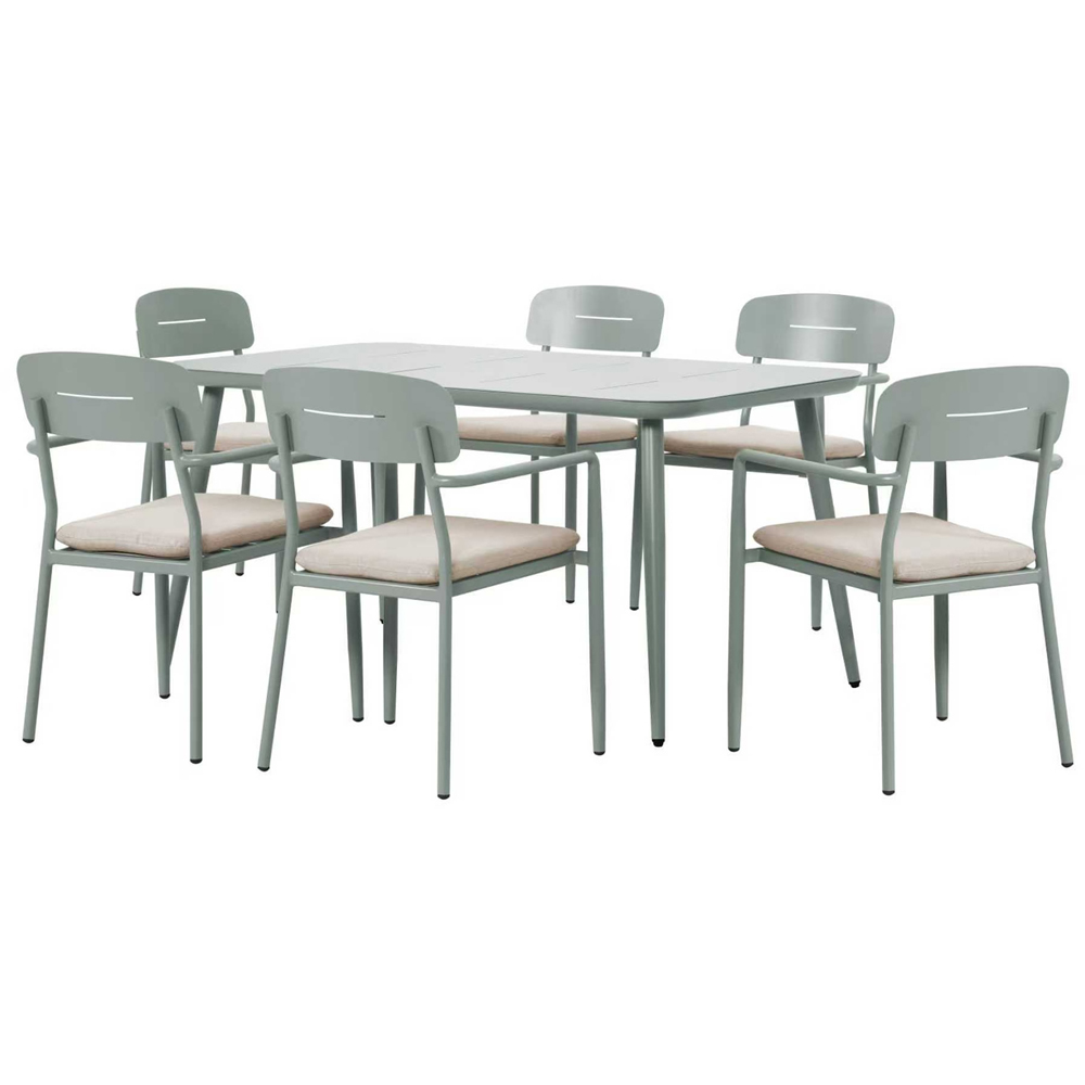 Kettler Verde 6 Seater Green Aluminium Garden Dining Set Image 2