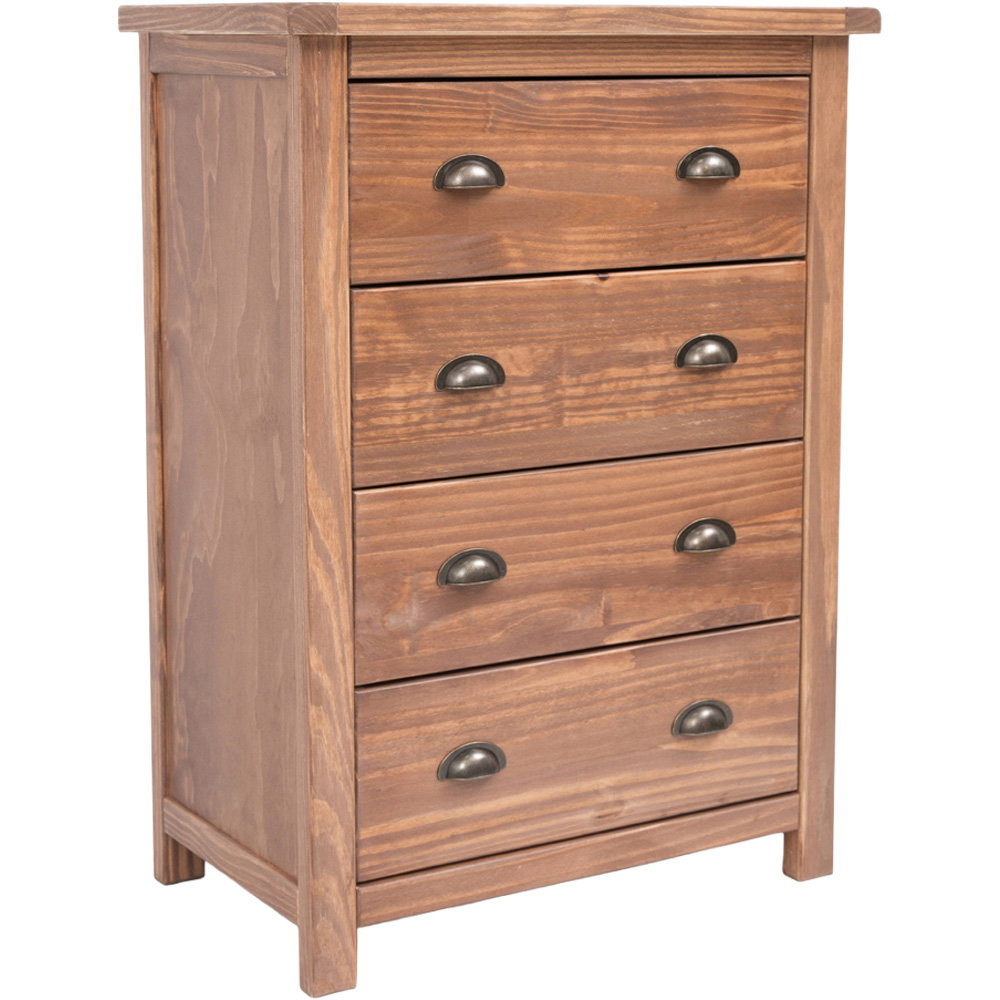 Cabinet Bits Padua 4 Drawer Light Brown Brass Cup Handle Chest of Drawers Image 2