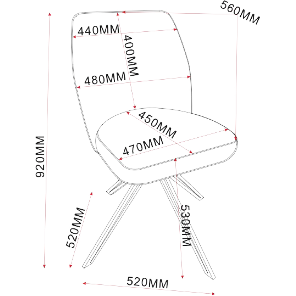 Core Products Aspen Set of 2 Light Grey Cord Fabric Swivel Dining Chair Image 9