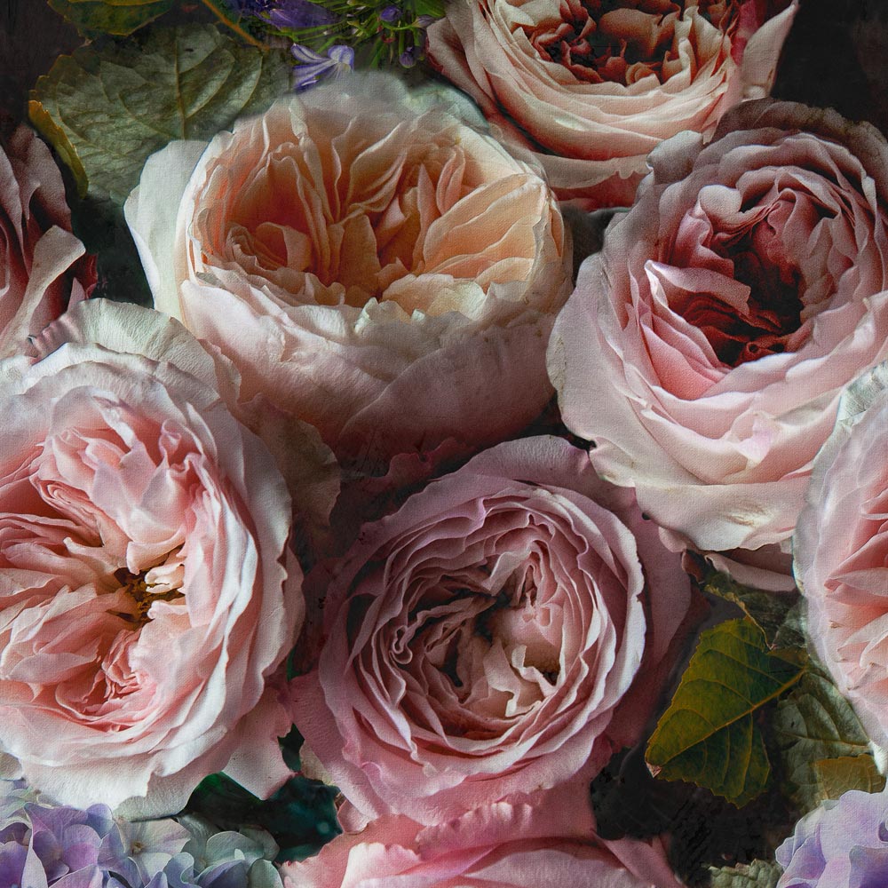 Grandeco Romantic Flowers Pink 3 Lane Wall Mural Image 2