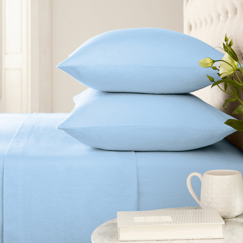 Helena Springfield Double Chambray Blue Brushed Cotton Fitted Bed Sheet Image 2