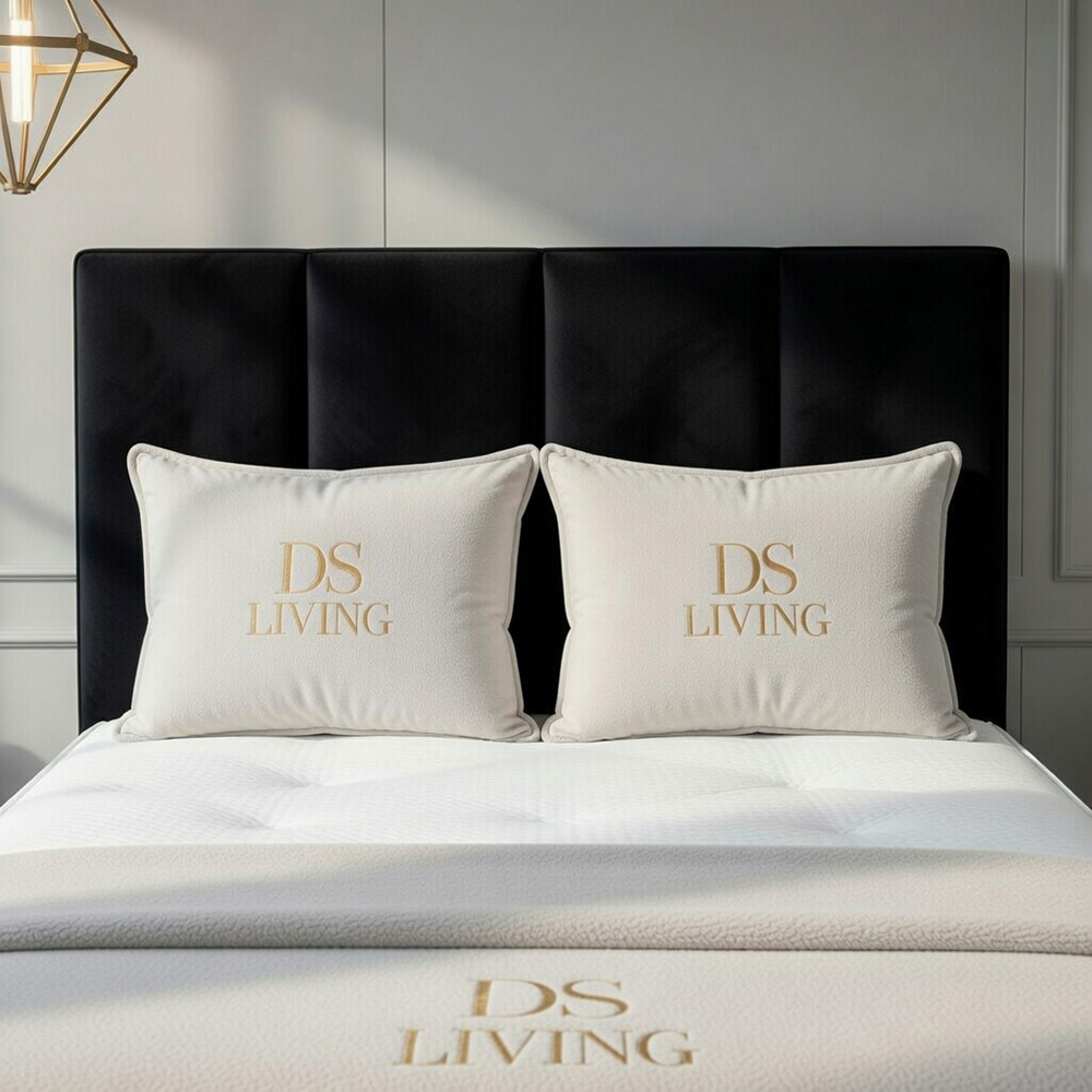 DS Living Harmony Double Black Plush Velvet Ottoman Bed Image 3