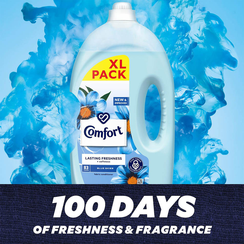 Comfort Blue Skies Fabric Conditioner 83 Washes 2490ml 4 Pack Image 5