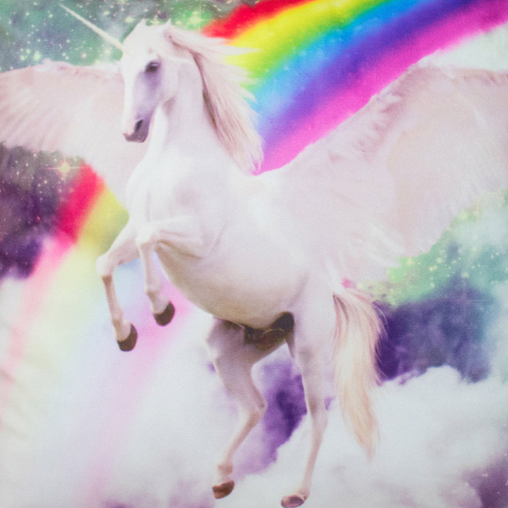 Velosso Flying Unicorn Rainbow Filled Cushion 43 x 43cm 2 Pack Image 2
