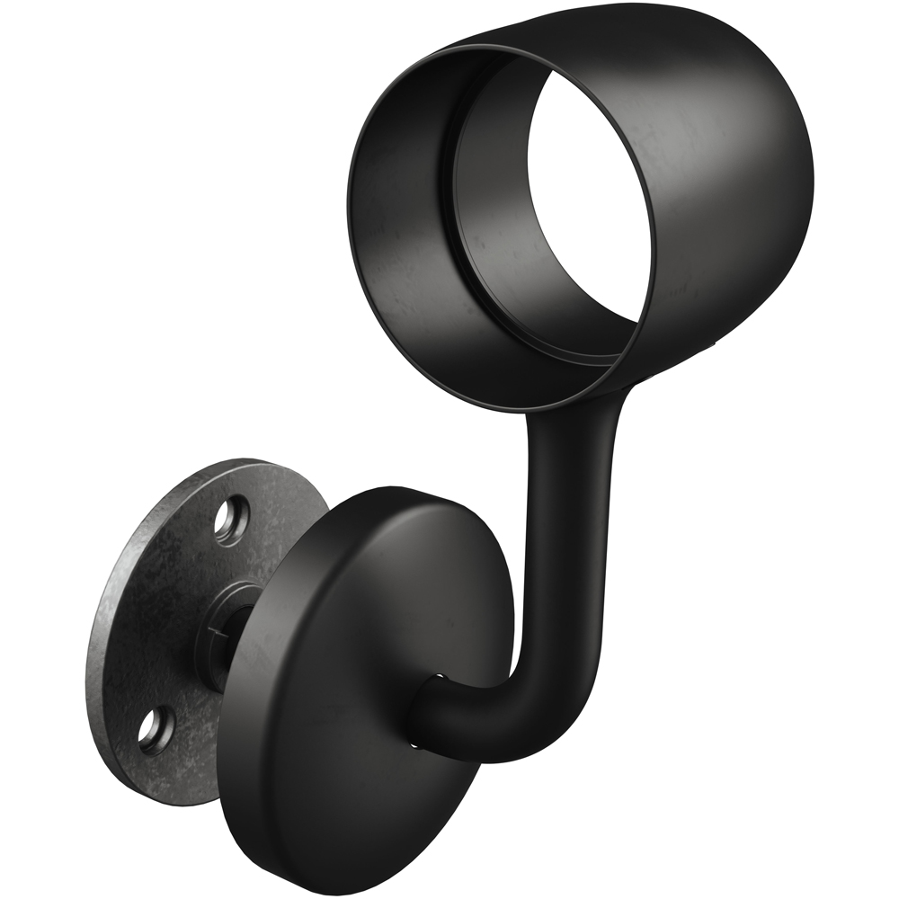 Rothley Matt Black Stair Handrail Connecting Wall Bracket Image 4