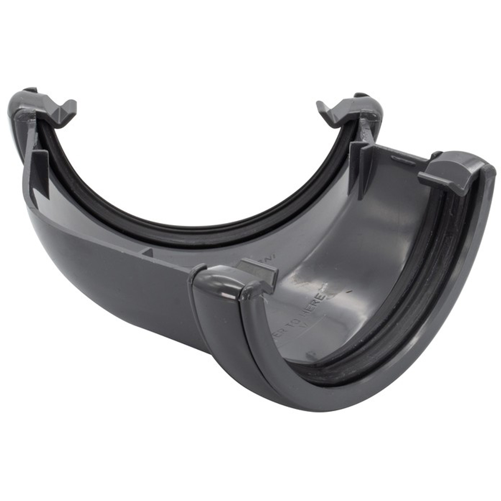 FloPlast Half Round 135 Degree Gutter Angle Anthracite Grey 112mm Image 4