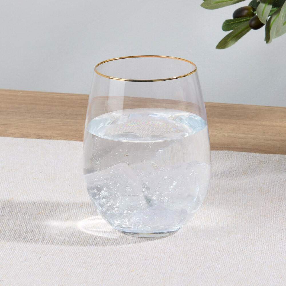 Pack of 4 Gold Rim Tumbler Glasses Image 5