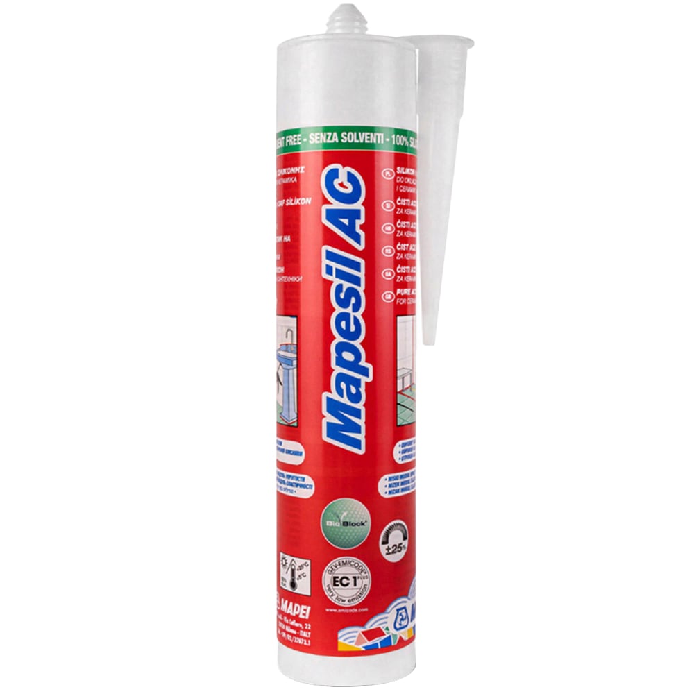 MAPEI Mapeisil AC 999 Transparent Silicone Sealant 310ml Image 1