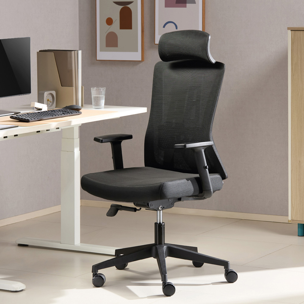 TTAP Oxford Plus Black Mesh Swivel Office Chair Image 7