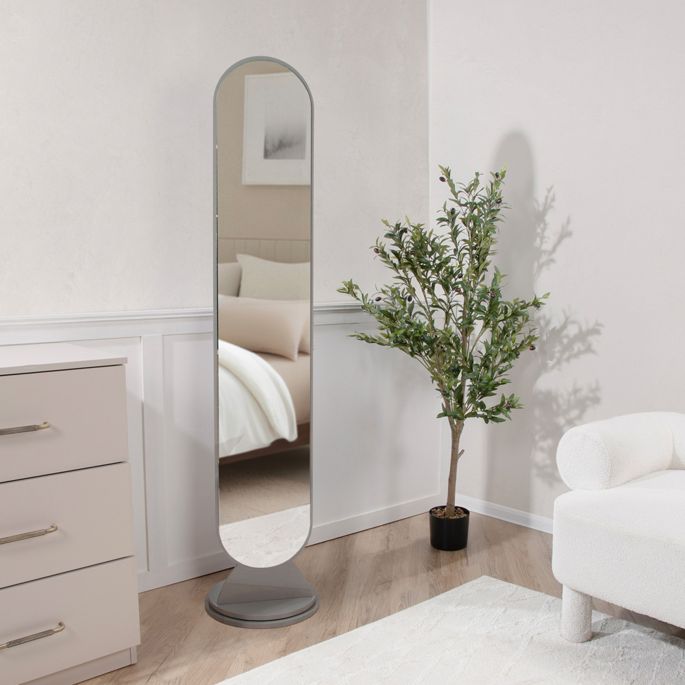 Rotating Grey Standing Mirror - Grey Image 3