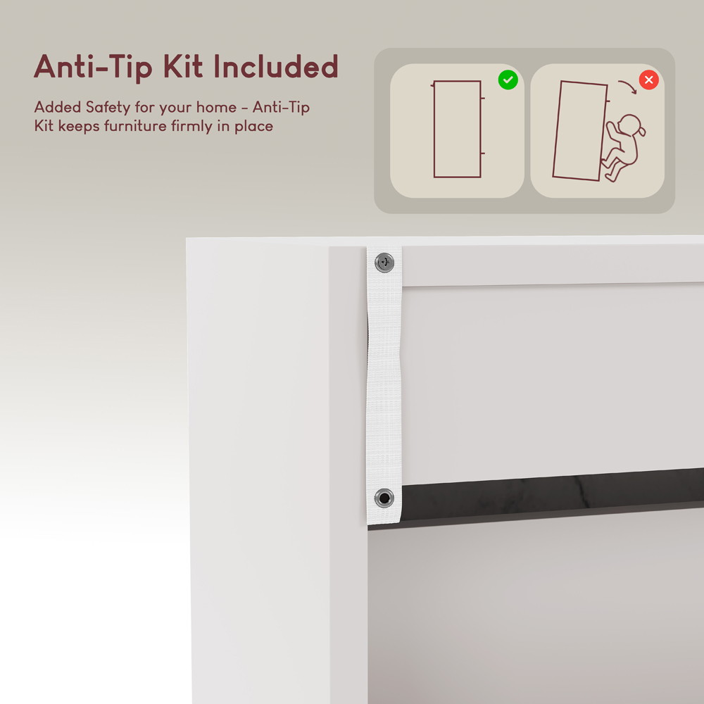 Vida Designs 2 Drawer White Marble Shoe Cabinet Image 7